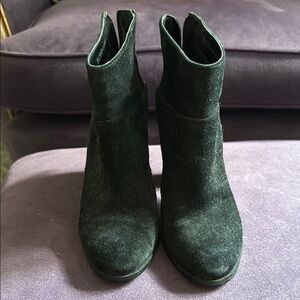 BCBGeneration Dark Green Suede Ankle Boots